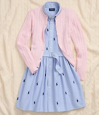 Polo Ralph Lauren Big Girls Long-Sleeve Mini-Cable-Knit Button Front Cardigan