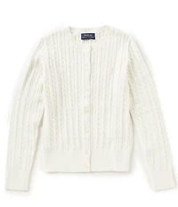 Polo Ralph Lauren Big Girls Long-Sleeve Mini-Cable-Knit Button Front Cardigan