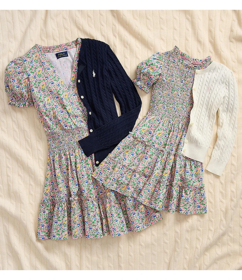 Polo Ralph Lauren Big Girls Long-Sleeve Mini-Cable-Knit Button Front Cardigan