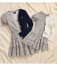 Polo Ralph Lauren Big Girls Long-Sleeve Mini-Cable-Knit Button Front Cardigan