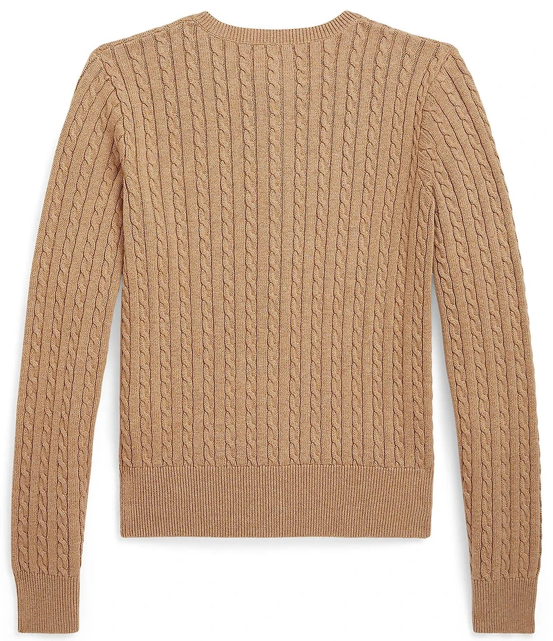 Polo Ralph Lauren Big Girls Long-Sleeve Mini-Cable-Knit Button Front Cardigan