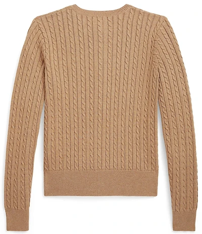Polo Ralph Lauren Big Girls Long-Sleeve Mini-Cable-Knit Button Front Cardigan