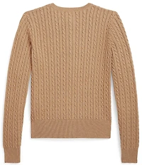 Polo Ralph Lauren Big Girls Long-Sleeve Mini-Cable-Knit Button Front Cardigan