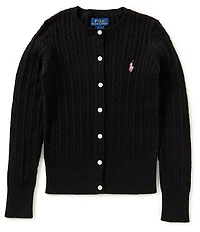 Polo Ralph Lauren Big Girls Long-Sleeve Mini-Cable-Knit Button Front Cardigan