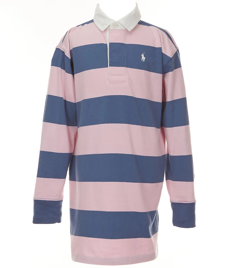 Polo Ralph Lauren Big Girls Long-Sleeve Striped Jersey Rugby Dress