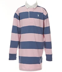 Polo Ralph Lauren Big Girls Long-Sleeve Striped Jersey Rugby Dress