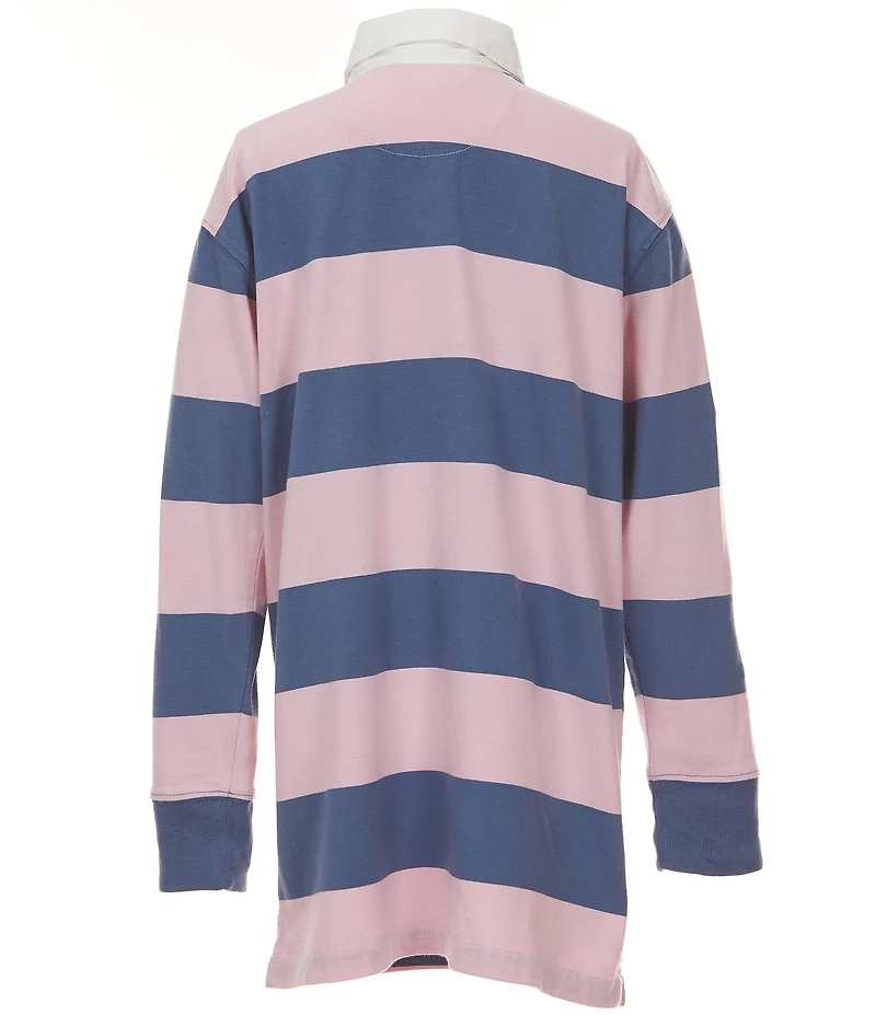 Polo Ralph Lauren Big Girls Long-Sleeve Striped Jersey Rugby Dress