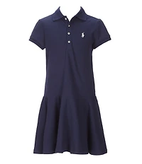 Polo Ralph Lauren Big Girls Short-Sleeve Mesh Dropwaist Polo Dress