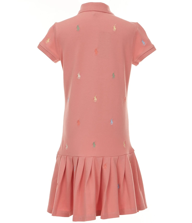 Polo Ralph Lauren Big Girls Short-Sleeve Polo Pony Stretch Mesh Drop-Waist Dress