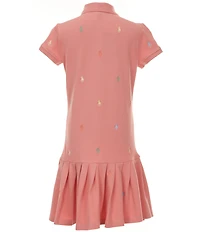 Polo Ralph Lauren Big Girls Short-Sleeve Polo Pony Stretch Mesh Drop-Waist Dress