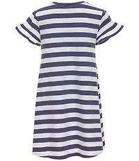 Polo Ralph Lauren Big Girls Short-Sleeve Striped Polo Bear A-Line Dress