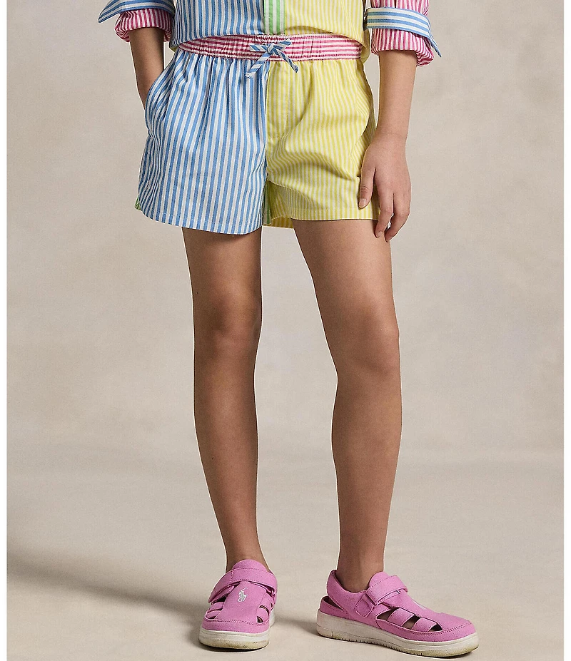 Polo Ralph Lauren Big Girls Striped Poplin Fun Shorts