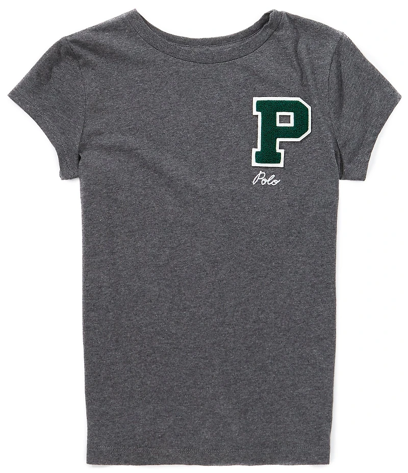 Polo Ralph Lauren Big Girls Cap-Sleeve Letterman Jersey T-Shirt