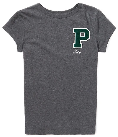 Polo Ralph Lauren Big Girls Cap-Sleeve Letterman Jersey T-Shirt