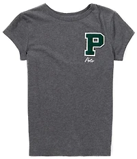 Polo Ralph Lauren Big Girls Cap-Sleeve Letterman Jersey T-Shirt