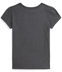 Polo Ralph Lauren Big Girls Cap-Sleeve Letterman Jersey T-Shirt
