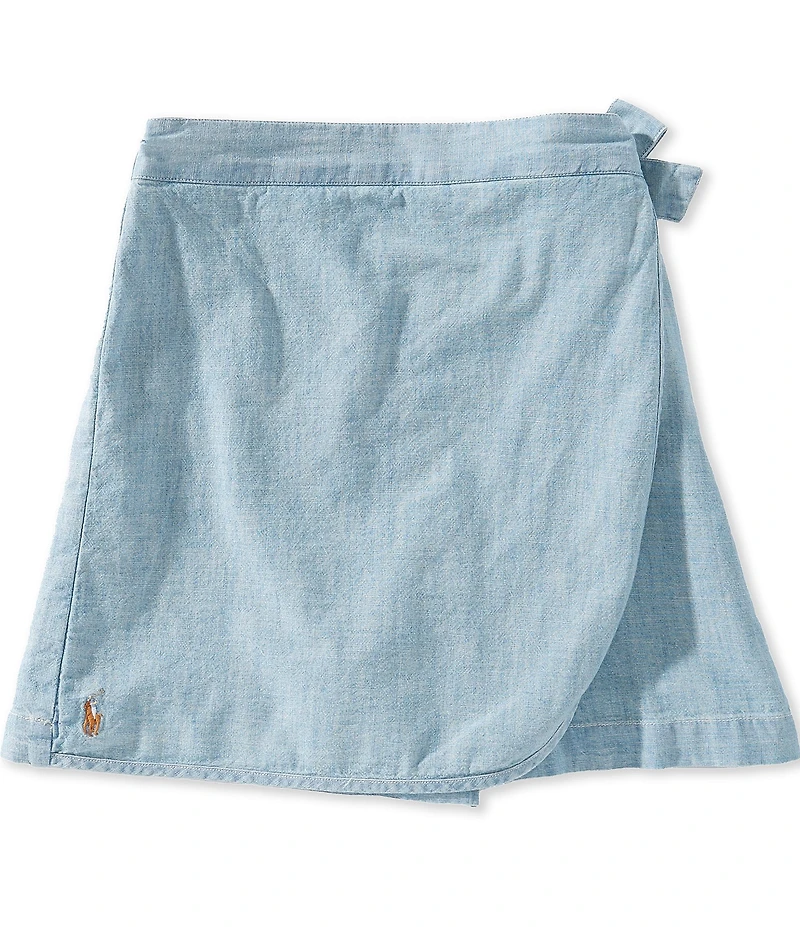 Polo Ralph Lauren Big Girls Chambray Faux-Wrap Skort