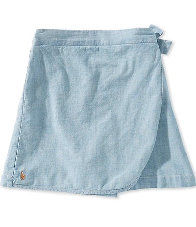 Polo Ralph Lauren Big Girls Chambray Faux-Wrap Skort