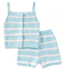 Polo Ralph Lauren Big Girls Crocheted Boxy Top & Shorts Set