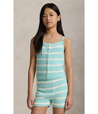 Polo Ralph Lauren Big Girls Crocheted Boxy Top & Shorts Set