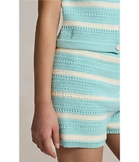 Polo Ralph Lauren Big Girls Crocheted Boxy Top & Shorts Set