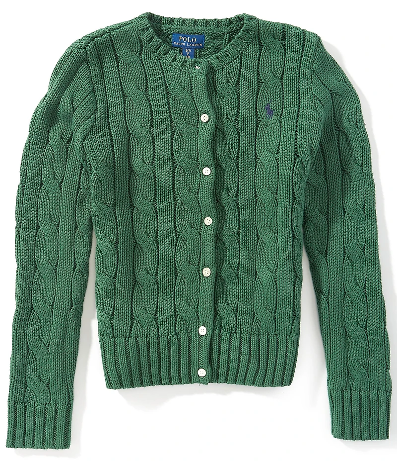 Polo Ralph Lauren Big Girls Long-Sleeve Cable-Knit Cardigan