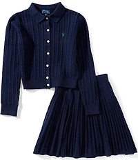 Polo Ralph Lauren Big Girls Long-Sleeve Cardigan & Matching Skirt Set