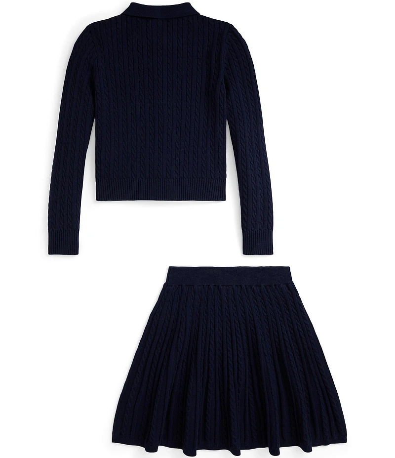 Polo Ralph Lauren Big Girls Long-Sleeve Cardigan & Matching Skirt Set
