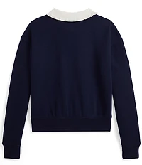 Polo Ralph Lauren Big Girls Long-Sleeve Collared Fleece Sweatshirt