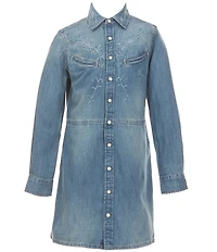Polo Ralph Lauren Big Girls Long Sleeve Denim Western Shirt Dress