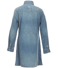 Polo Ralph Lauren Big Girls Long Sleeve Denim Western Shirt Dress