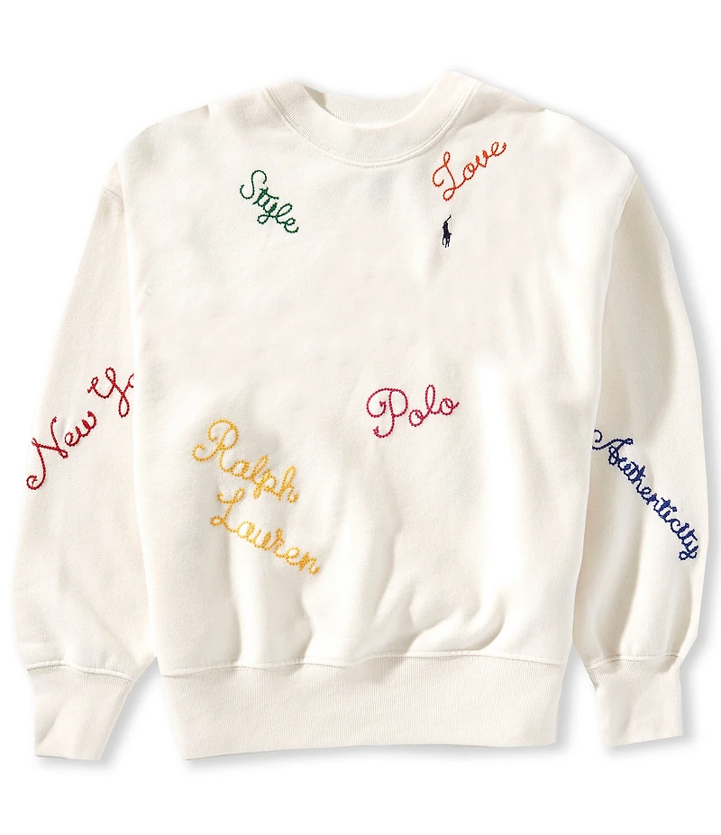 Polo Ralph Lauren Big Girls Long-Sleeve Embroidered Fleece Sweatshirt