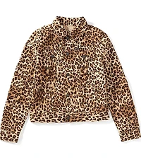 Polo Ralph Lauren Big Girls Long-Sleeve Leopard-Print Denim Trucker Jacket