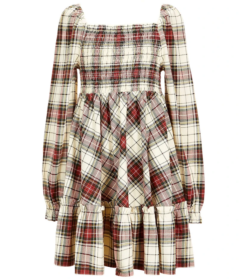Polo Ralph Lauren Big Girls Long-Sleeve Plaid-Printed A-Line Dress