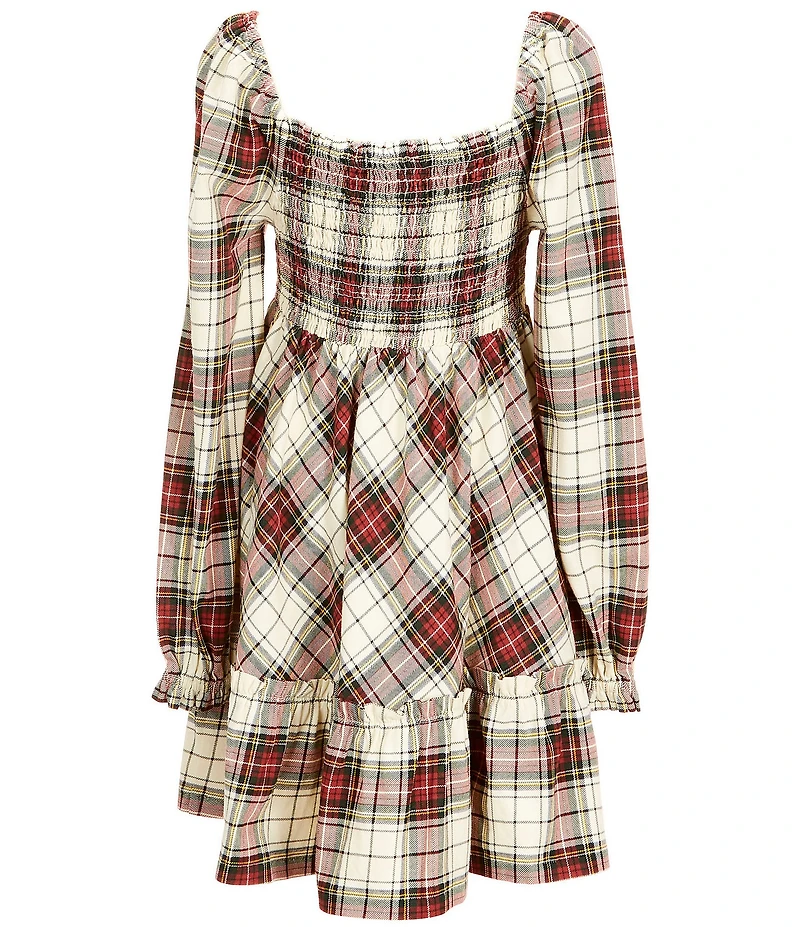 Polo Ralph Lauren Big Girls Long-Sleeve Plaid-Printed A-Line Dress