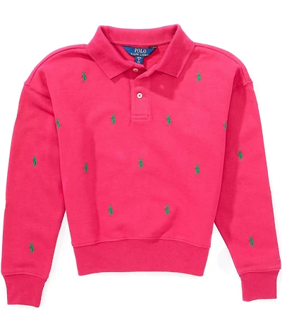 Polo Ralph Lauren Big Girls Long-Sleeve Polo Pony Fleece Polo Sweatshirt