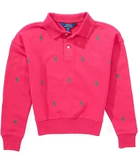 Polo Ralph Lauren Big Girls Long-Sleeve Polo Pony Fleece Polo Sweatshirt