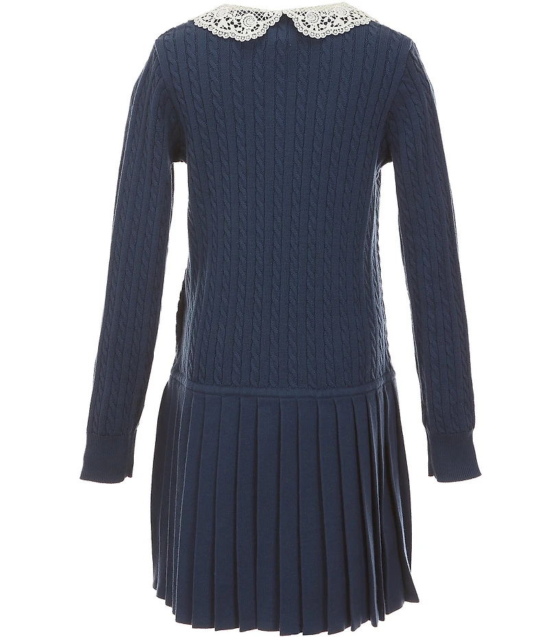 Polo Ralph Lauren Big Girls Puffed-Sleeve Mini-Cable Polo Dress
