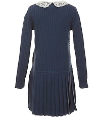 Polo Ralph Lauren Big Girls Puffed-Sleeve Mini-Cable Polo Dress