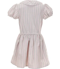 Polo Ralph Lauren Big Girls Puff Short Sleeve Stripe Oxford Dress