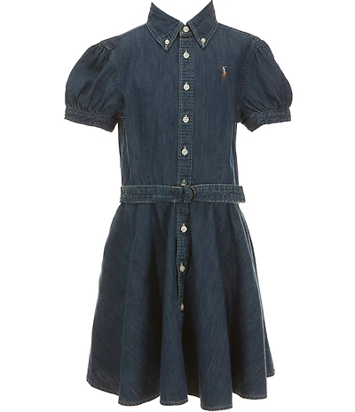 Polo Ralph Lauren Big Girls Short-Sleeve Belted Denim Shirtdress