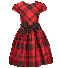 Polo Ralph Lauren Big Girls Short-Sleeve Plaid Taffeta Fit-And-Flare Dress
