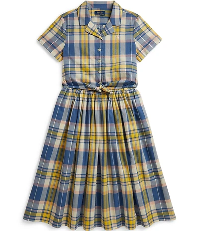 Polo Ralph Lauren Big Girls Short-Sleeve Plaid Tie-Front Shirt & Matching Skirt Set