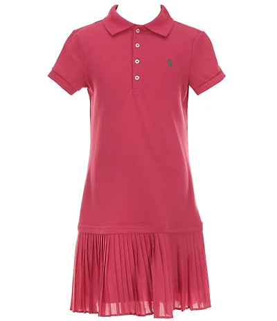 Polo Ralph Lauren Big Girls Short-Sleeve Pleated Stretch Mesh Polo Dress