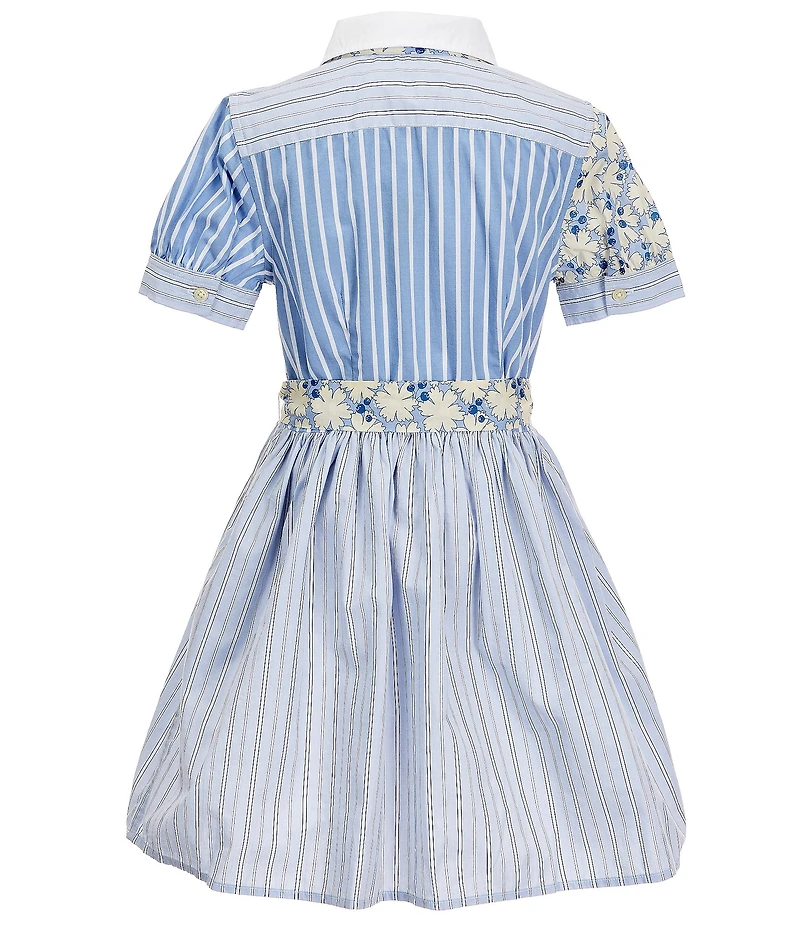 Polo Ralph Lauren Big Girls Short-Sleeve Striped Poplin Fun Shirtdress