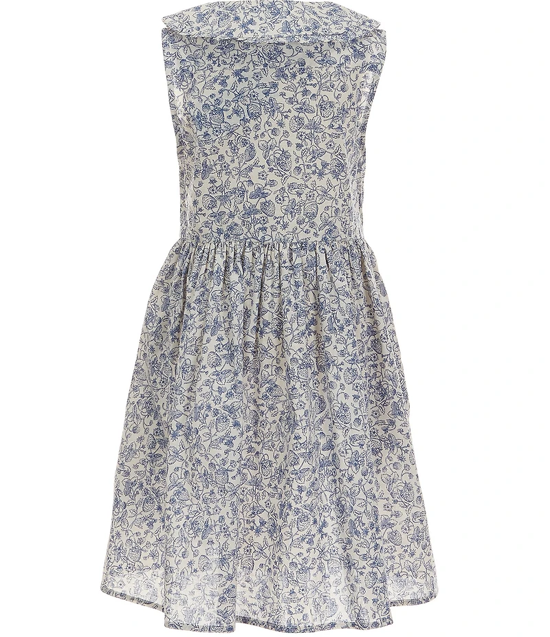 Polo Ralph Lauren Big Girls Sleeveless Floral Slub Shirtdress