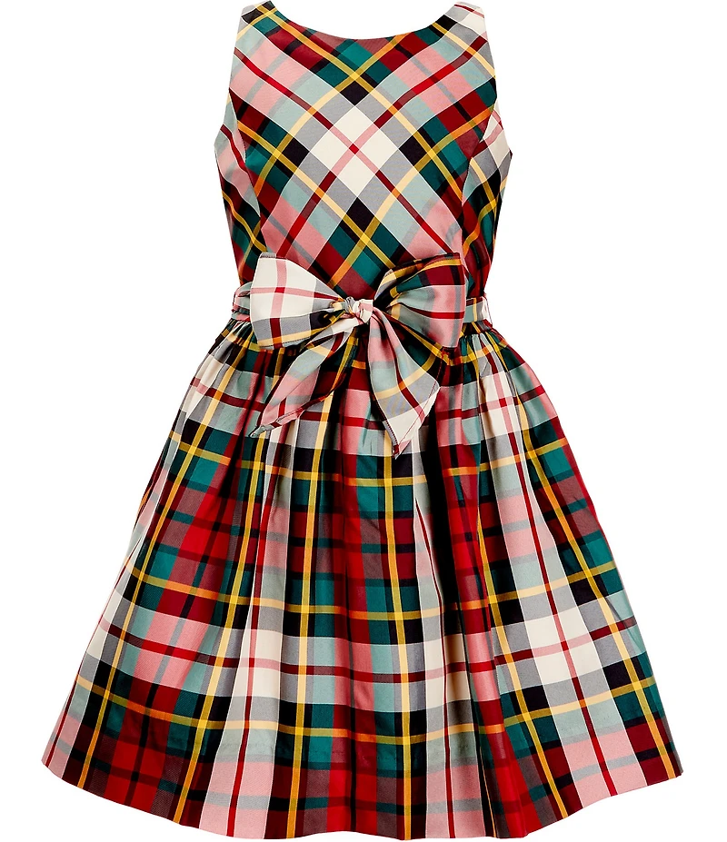 Polo Ralph Lauren Big Girls Sleeveless Plaid Taffeta Fit-And-Flare Dress