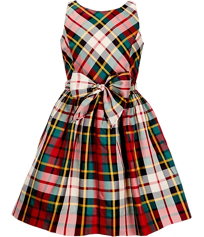 Polo Ralph Lauren Big Girls Sleeveless Plaid Taffeta Fit-And-Flare Dress