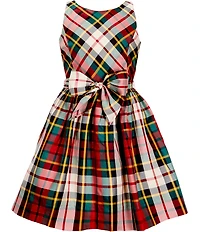 Polo Ralph Lauren Big Girls Sleeveless Plaid Taffeta Fit-And-Flare Dress