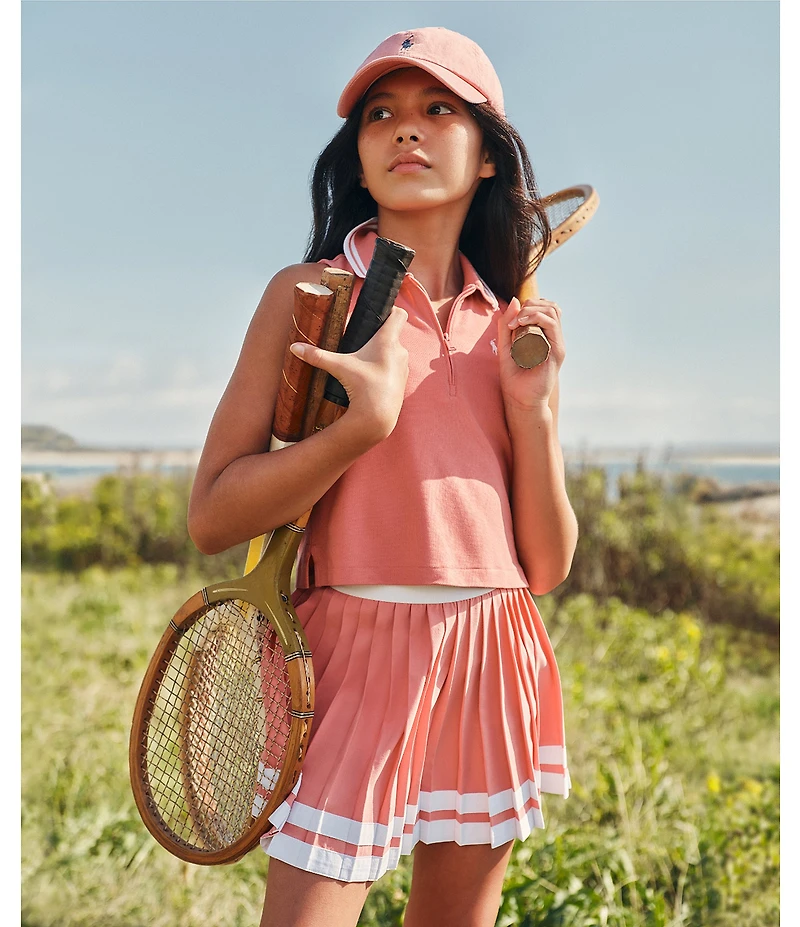Polo Ralph Lauren Big Girls Striped Pleated Skort